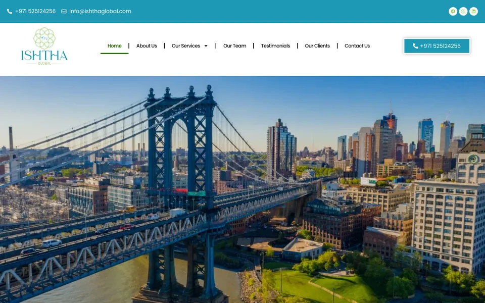 Ishtha Global Consultancy website home page