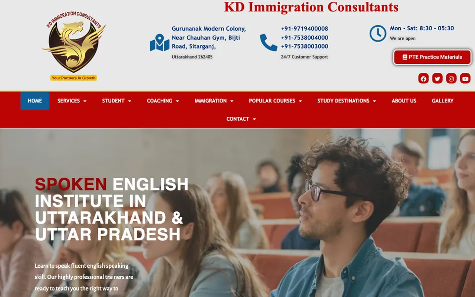 KD Immigration Consultants website home page