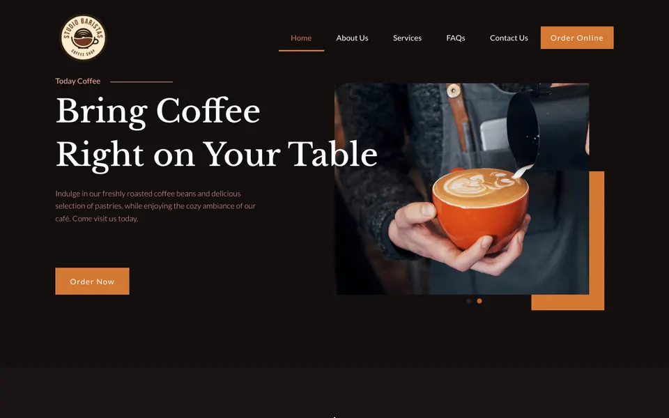Studio Baristas website home page