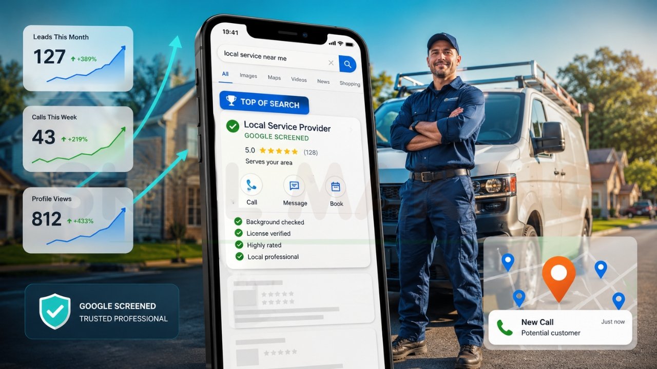 Contractor ranking #1 on Google Local Services with more leads and calls