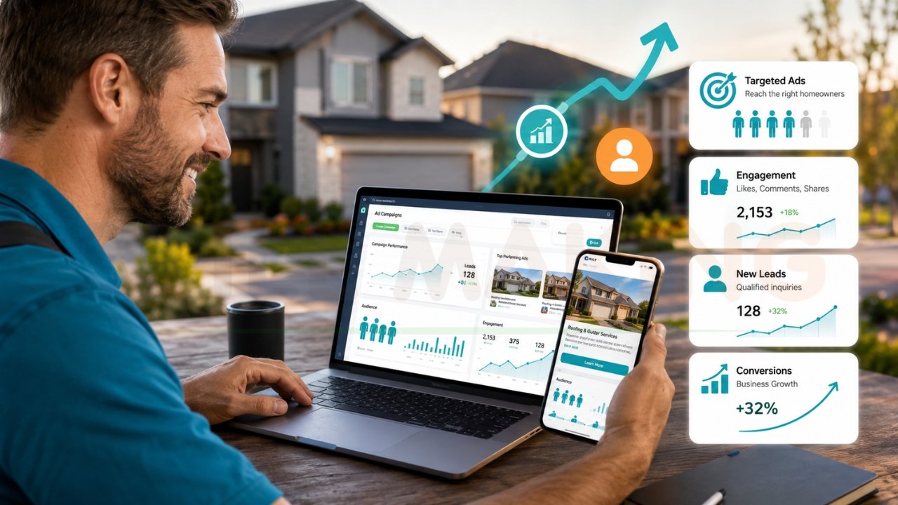 Contractor using digital marketing ads to generate more plumbing leads and conversions