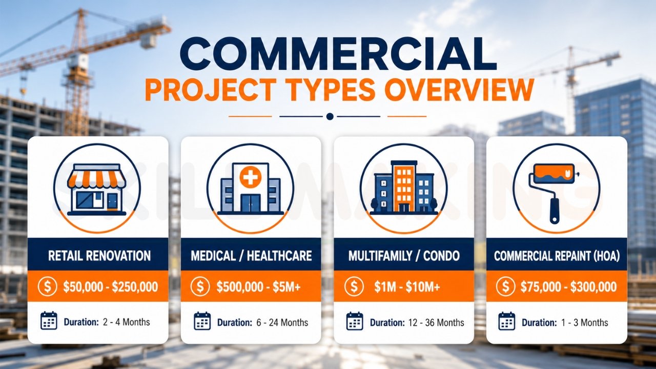 Commercial construction project types and budget overview
