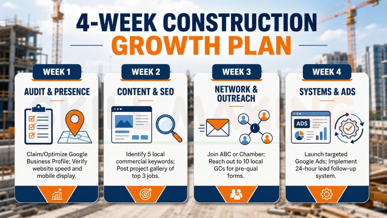 4-week commercial construction marketing growth plan