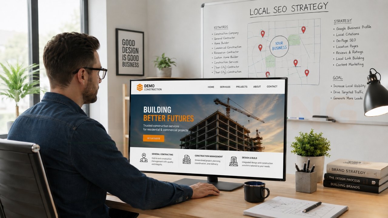 Skill Making construction website design services process and local SEO strategy