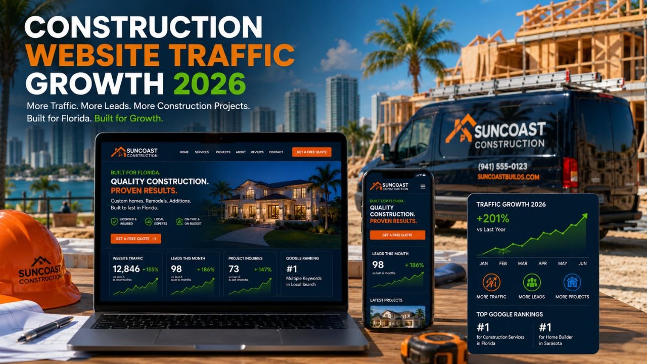 Florida construction company website generating more traffic and leads