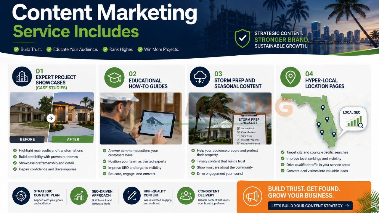 Content marketing services infographic for Florida construction businesses