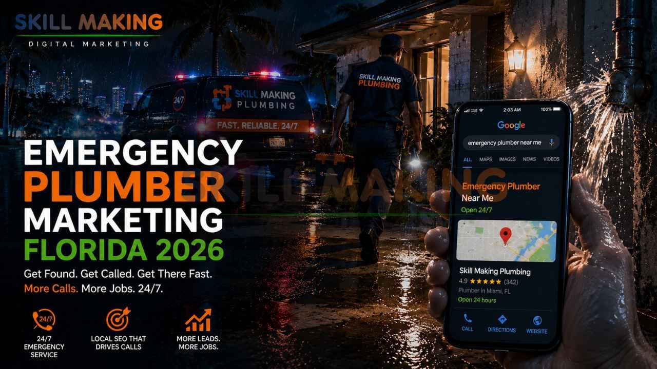 Emergency plumber responding to nighttime burst pipe call in Florida