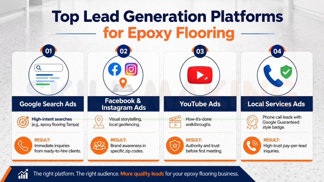 Top lead generation platforms for epoxy flooring businesses