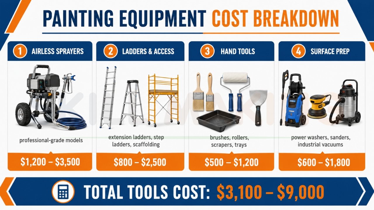 Painting equipment cost breakdown infographic