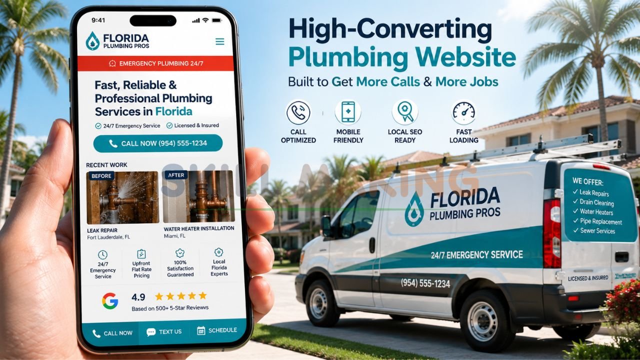 Different levels of professional websites for Florida plumbers and contractors