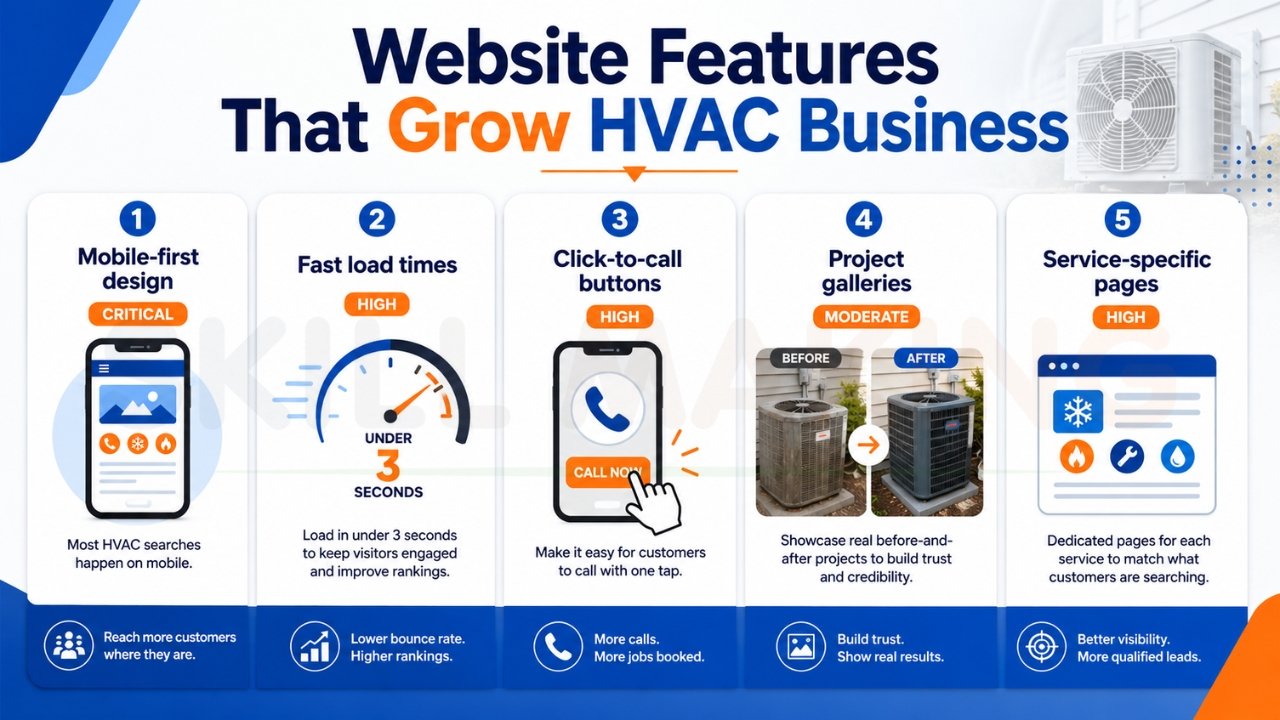 HVAC website features that help generate more leads