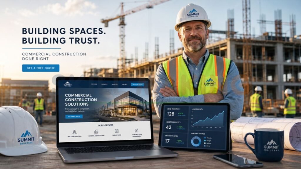 commercial construction contractor using website and digital marketing to generate more construction leads in Florida