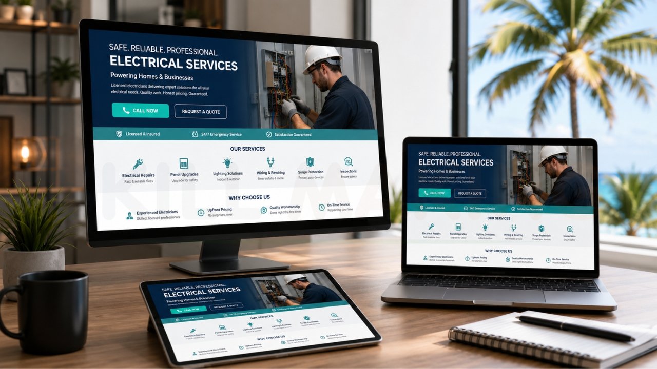 Electrical services website design for lead generation