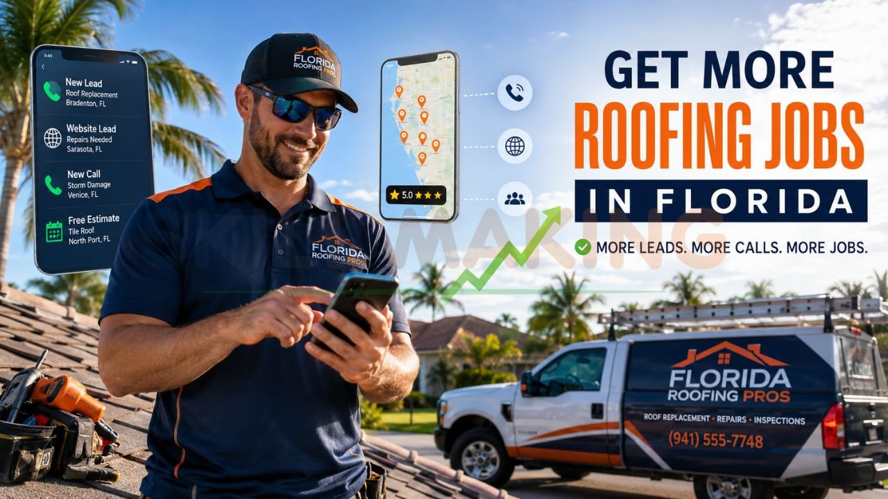 Florida roofing contractor receiving roofing leads and calls through local SEO, Google Maps rankings, and digital marketing strategies