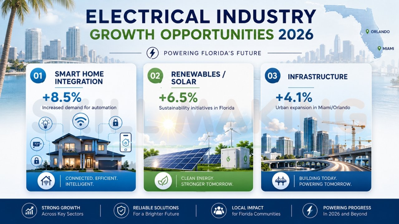 Electrical industry growth opportunities infographic 2026