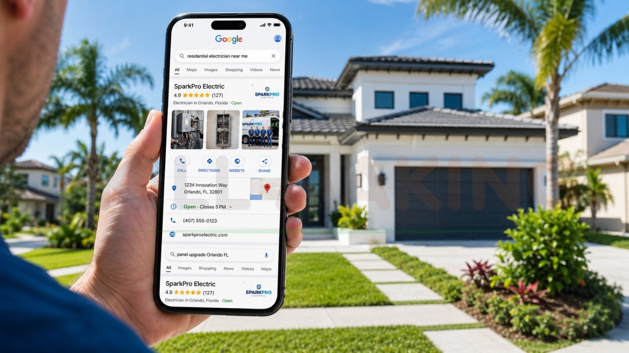 Residential electrician Google Business Profile search
