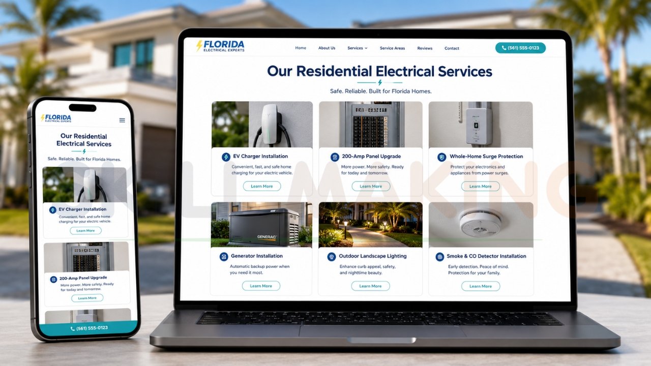 Residential electrical services website design