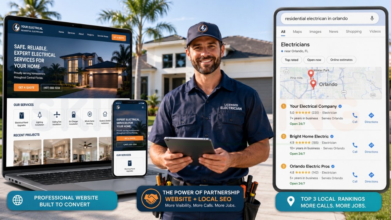 Residential electrical business website and local SEO