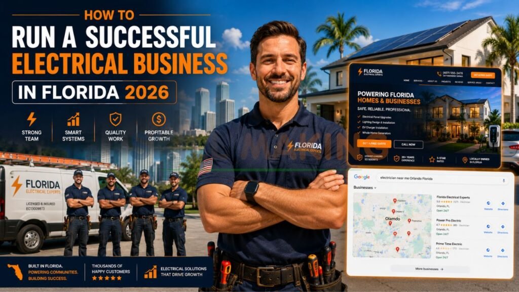 Professional Florida electrician leading a successful electrical contracting business with team and modern projects