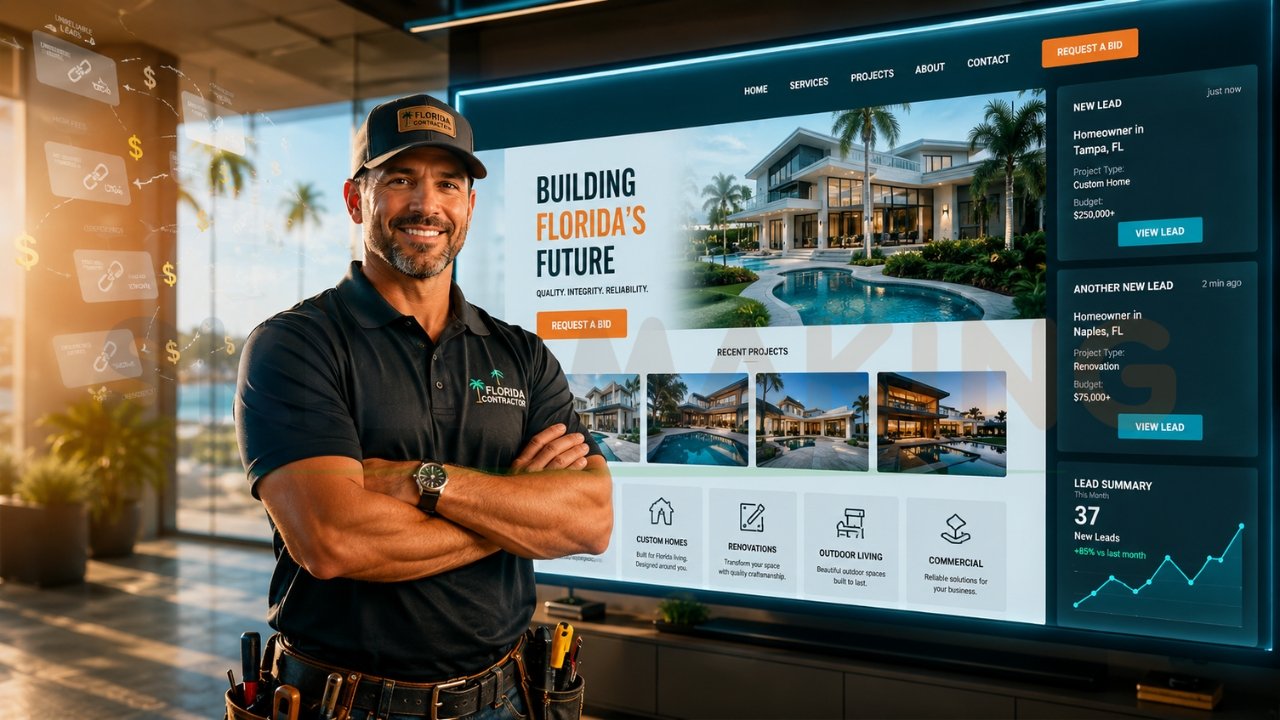 Florida contractor using a lead generation website to get more construction project inquiries