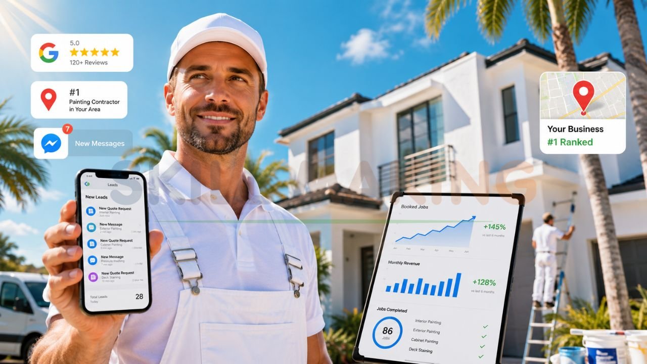 Florida painting contractor generating painting work leads through Google reviews local SEO and online quote requests