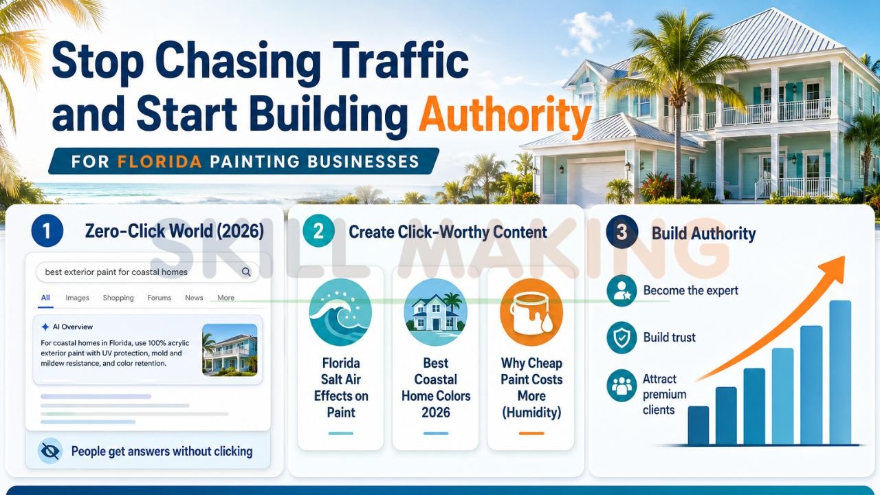 Florida painting business using SEO content marketing and authority building strategies to generate painting leads online