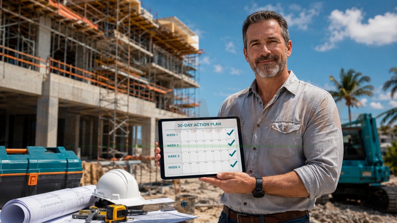General contractor holding 30-day construction lead generation plan