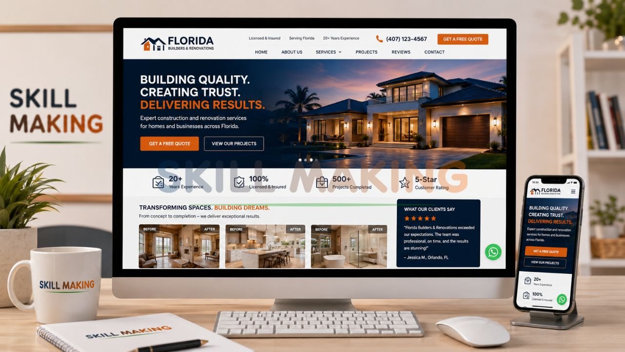 Premium custom-designed website for a small business or contractor
