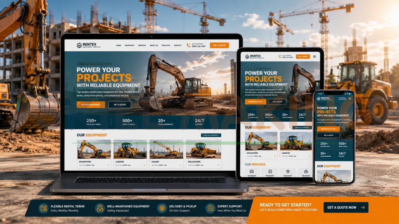 Website Design for Equipment Rental