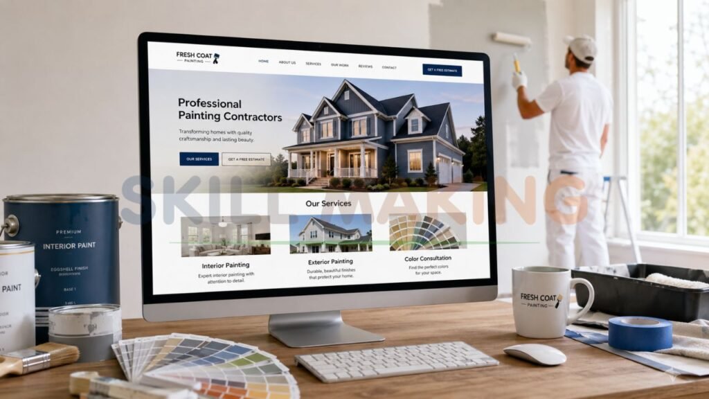 modern website design for painting contractors and house painting companies with interior and exterior painting services