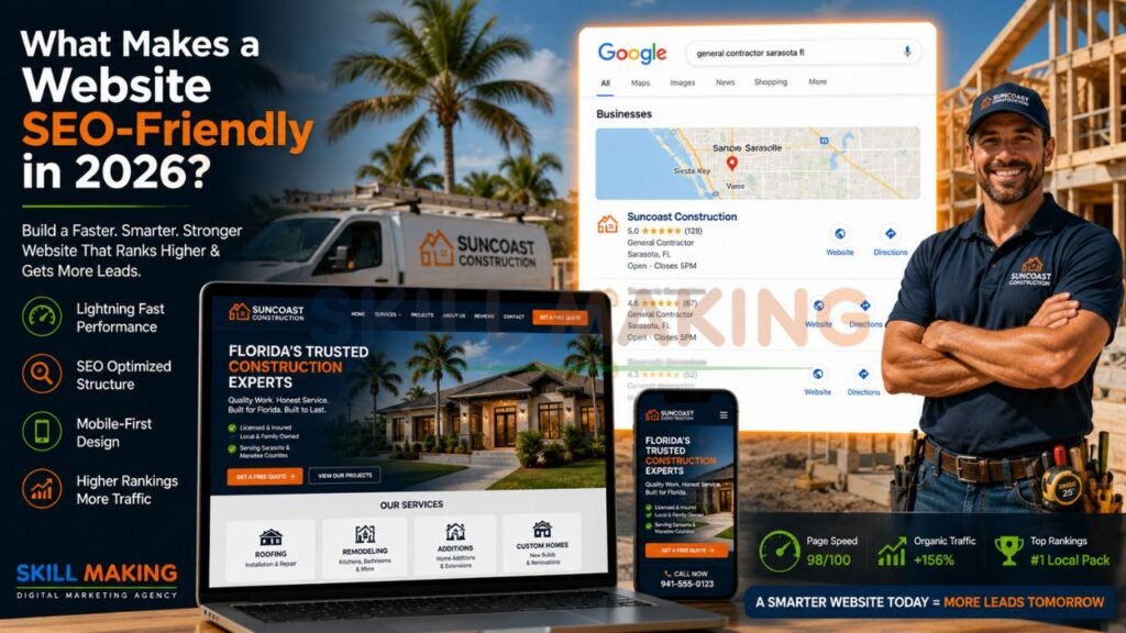Modern SEO-friendly website for Florida contractor with fast loading and strong rankings