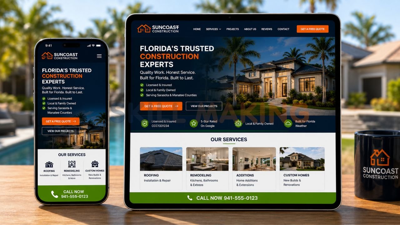 Responsive mobile-friendly website for Florida business on smartphone and tablet