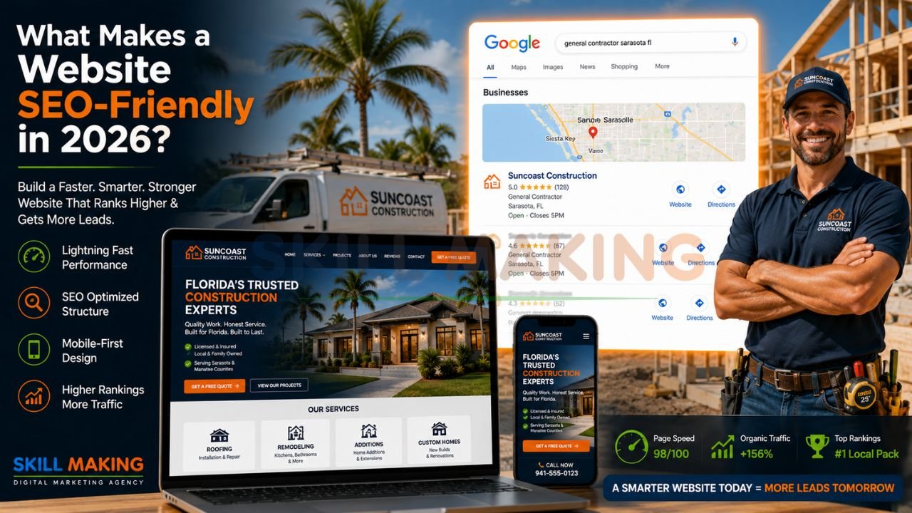 Modern SEO-friendly website for Florida contractor with fast loading and strong rankings