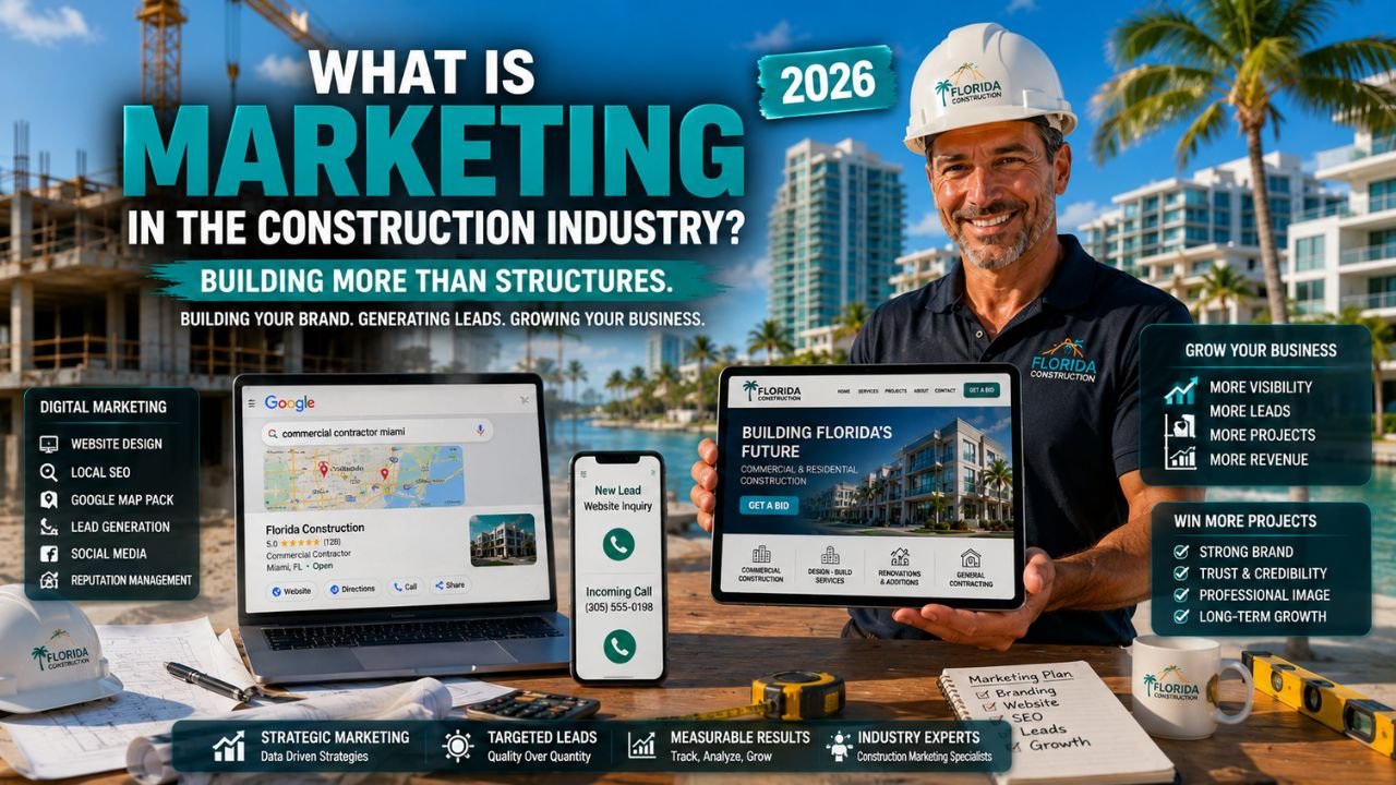 Florida construction marketing concept showing digital strategy vs traditional methods