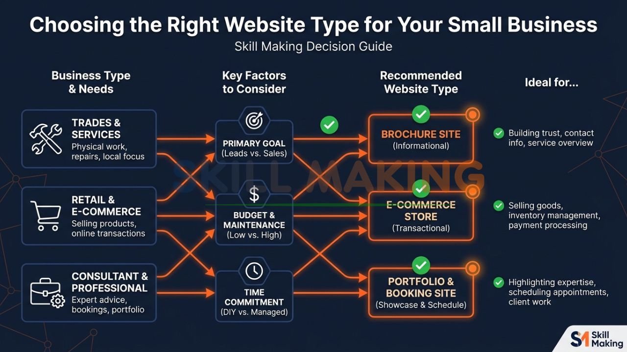 Decision guide for selecting the best website type for small business needs