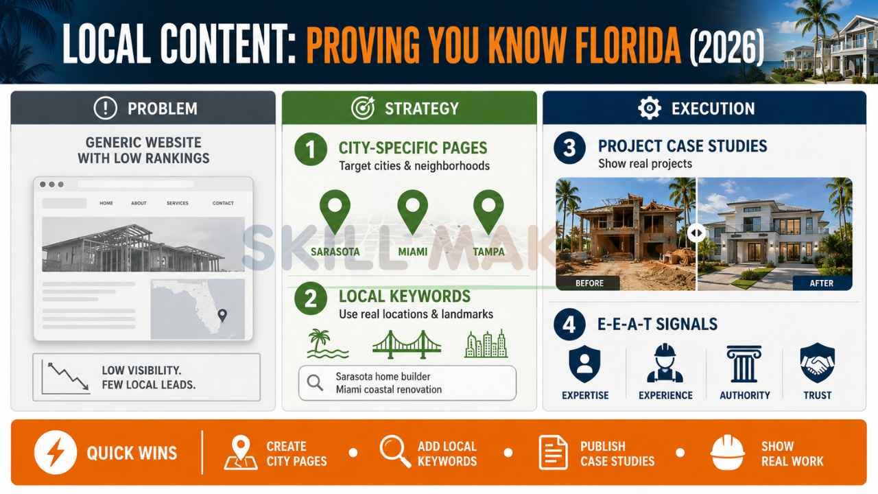 Local SEO and content marketing infographic for Florida businesses